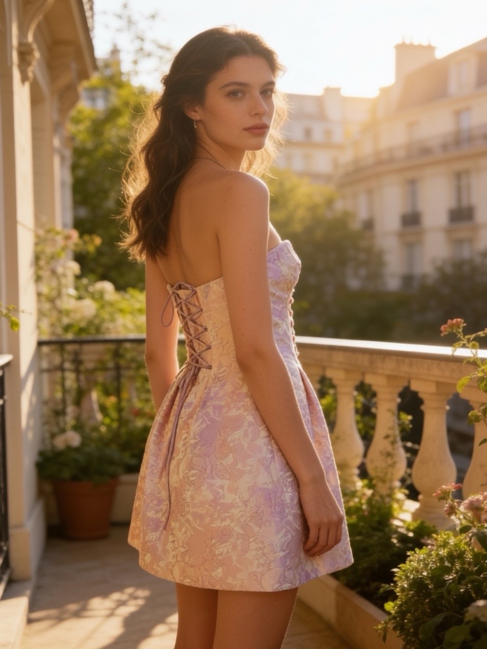 Princess Polly Pink Jacquard Mini Dress – Size 10